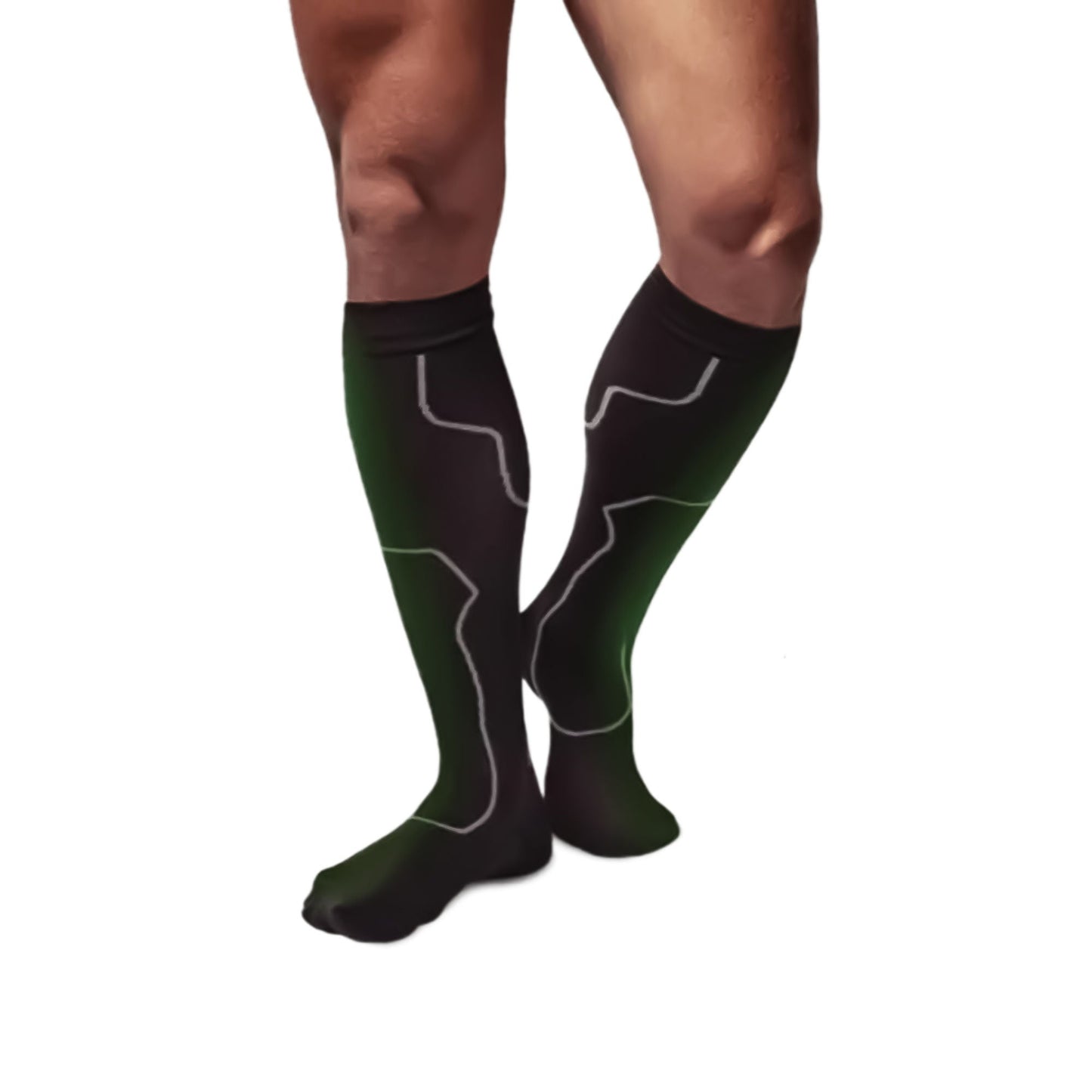 Green Drop Compression Socks Knee High Small / Medium Black Closed Toe