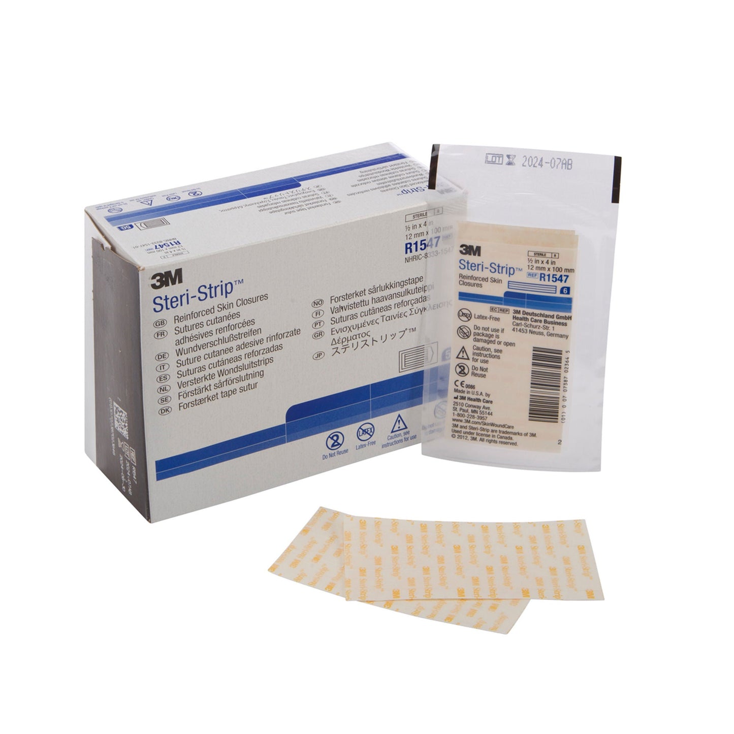 3M Steri-Strip Skin Closure Strips, Reinforced Strip, White