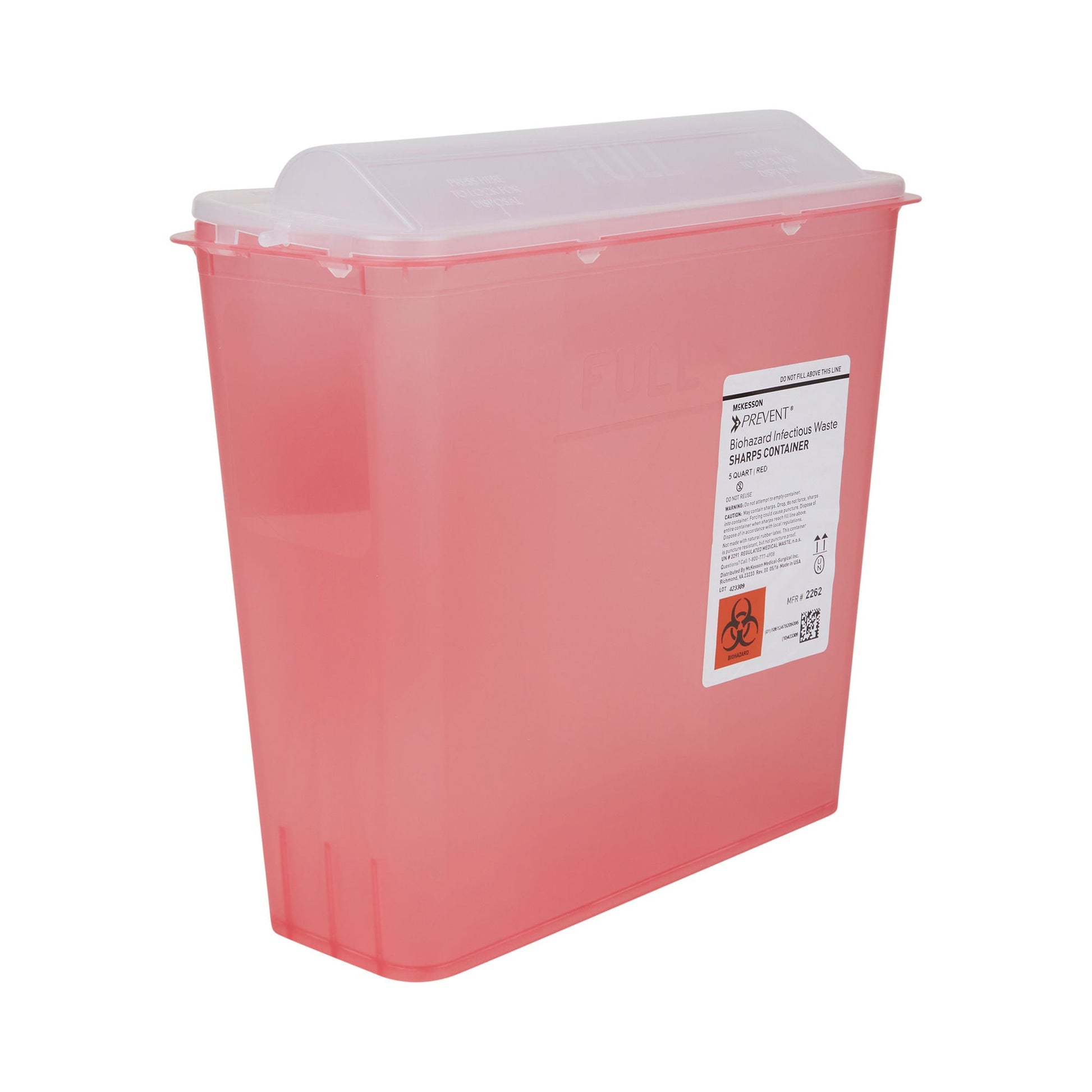 McKesson Prevent® Red Sharps Container, 1.25 Gallon