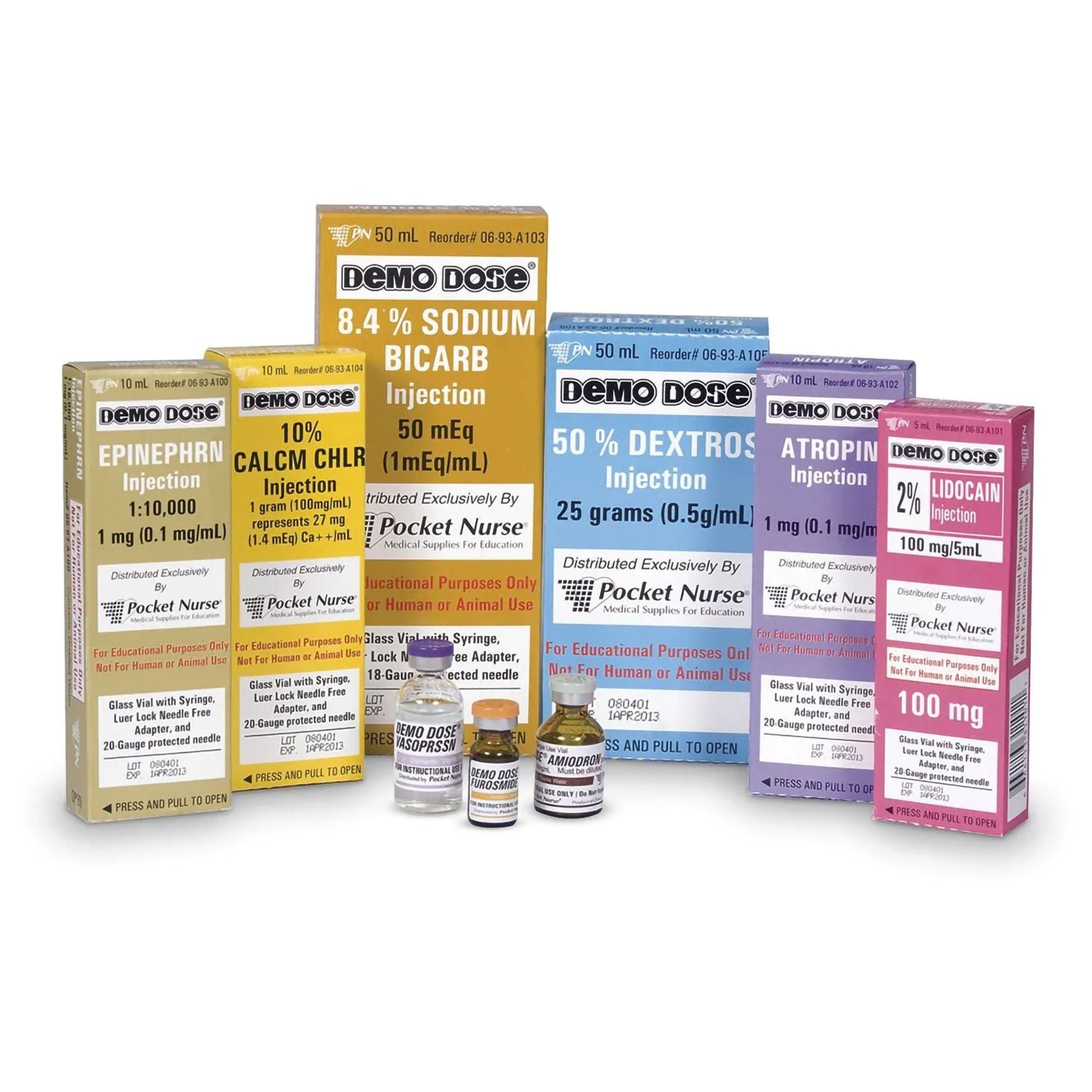 Demo Dose Code Drug II Bundle Clinical Training Medication Pack Liquid Syringe / Vial