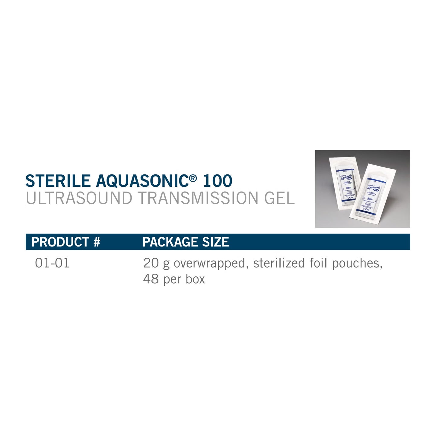 Aquasonic® 100 Ultrasound Gel, 20-gram Packet