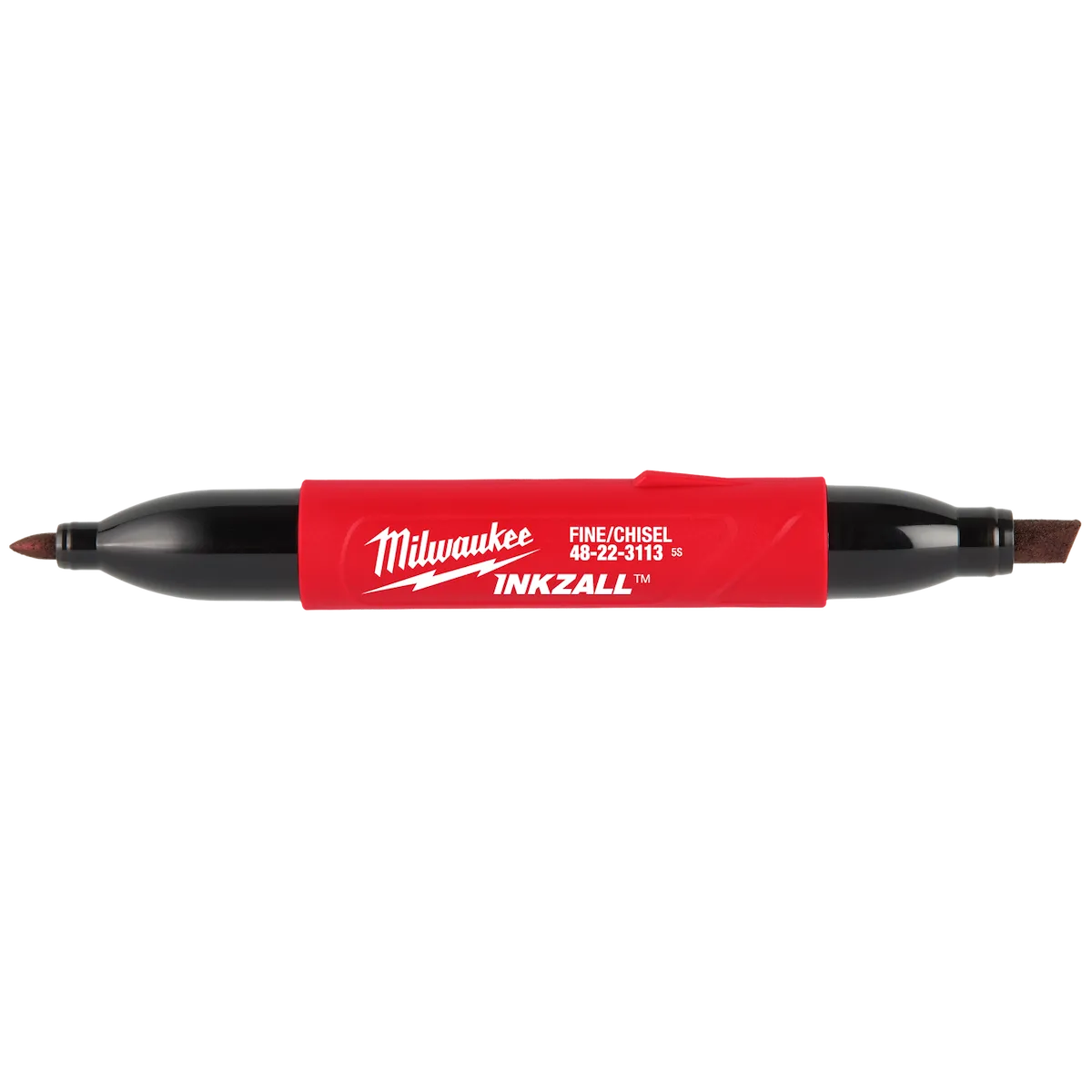 Milwaukee INKZALL Double Sided Black Jobsite Marker – Fine Point & Chisel Tip 48-22-3113