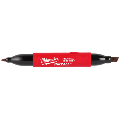 Milwaukee INKZALL Double Sided Black Jobsite Marker – Fine Point & Chisel Tip 48-22-3113