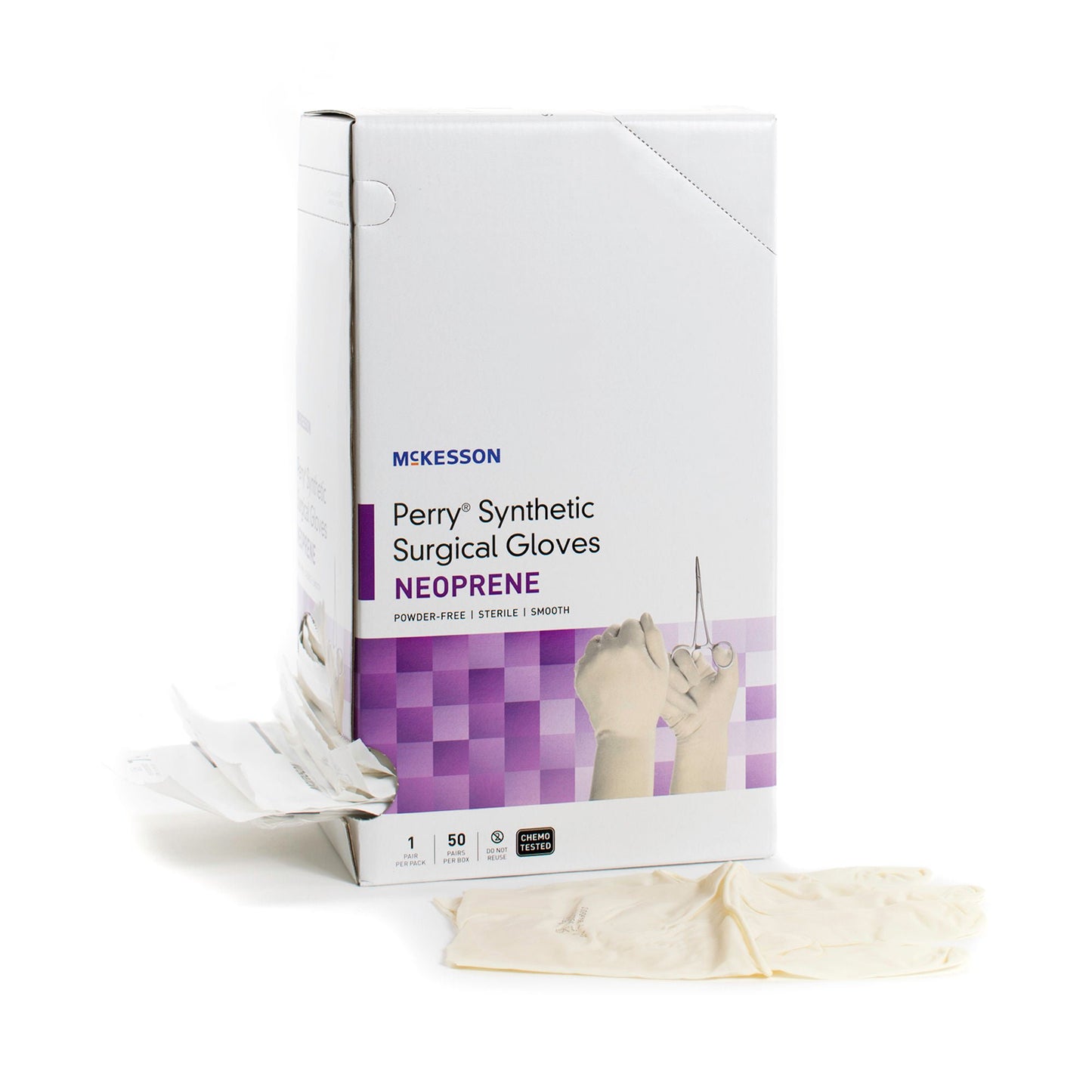Sterile McKesson Perry® Synthetic Surgical Gloves Polychloroprene Surgical Gloves, Cream - view 5