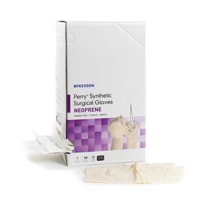 Sterile McKesson Perry® Synthetic Surgical Gloves Polychloroprene Surgical Gloves, Cream - view 5