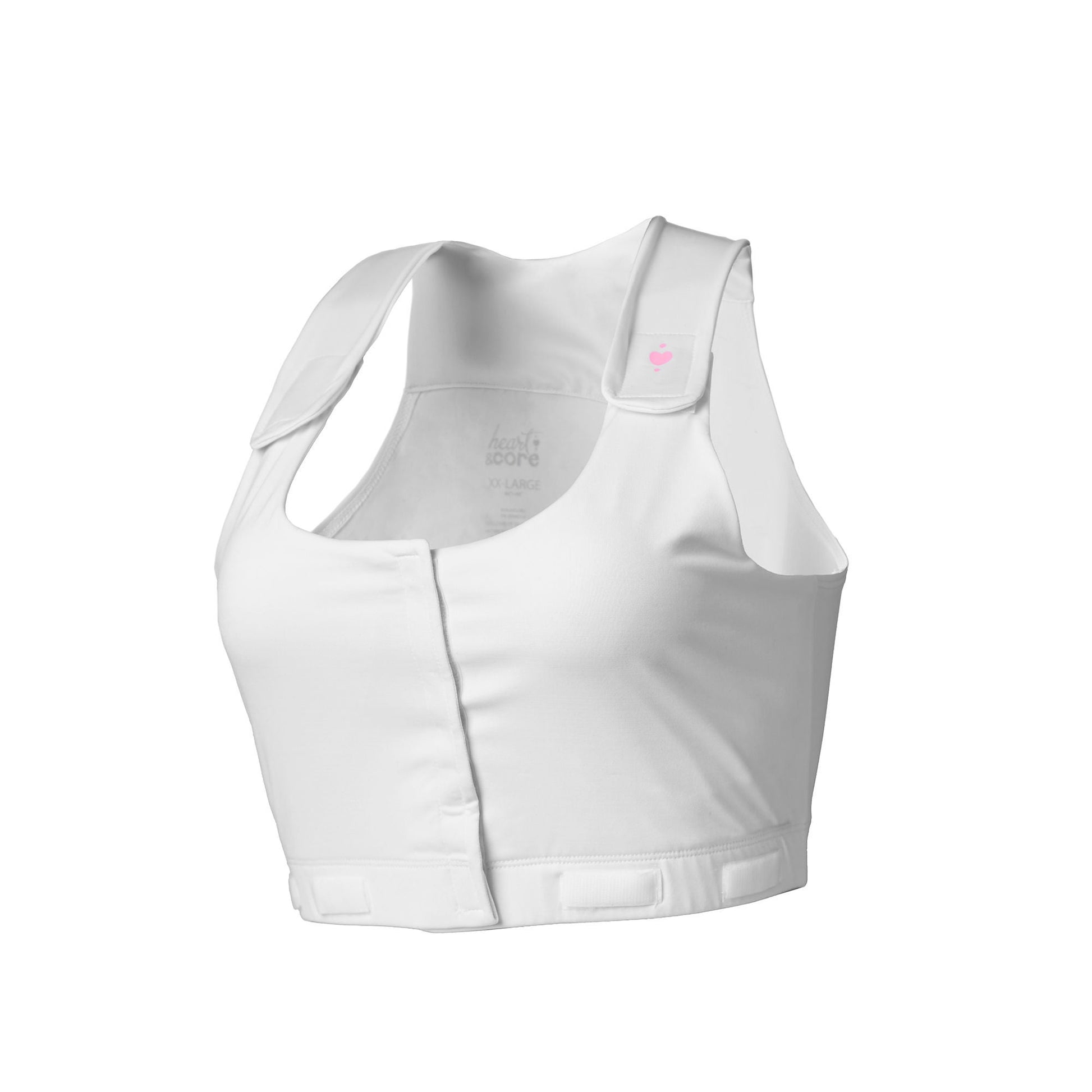 heart&core® Larissa Post-Surgical Bra with Drainage Bulb Holders, White, Small