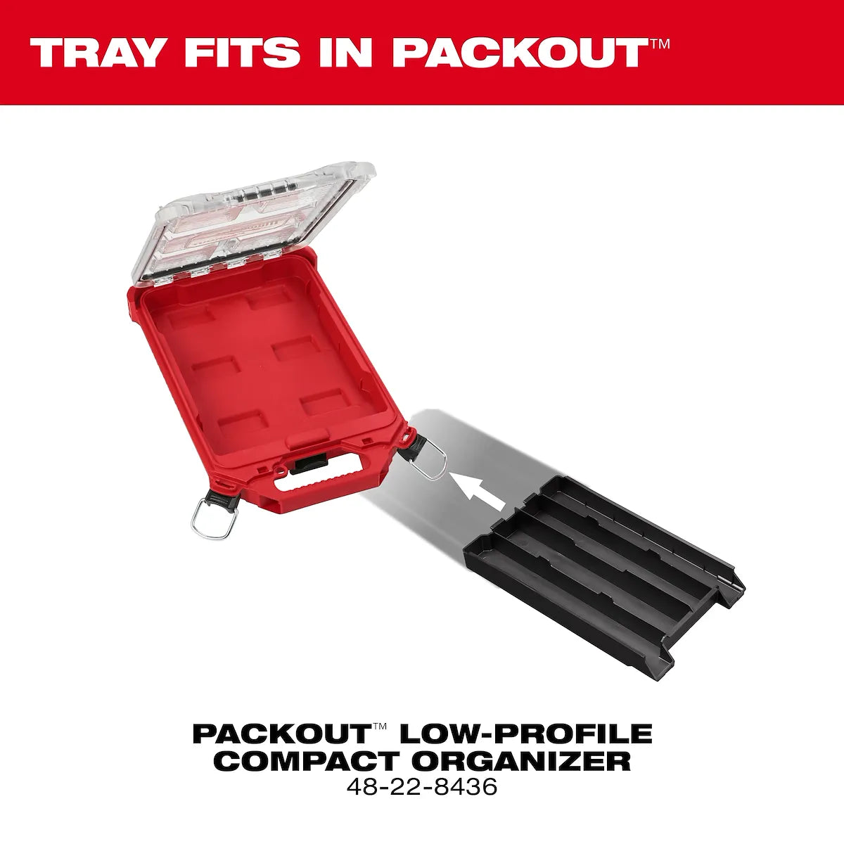 Milwaukee Four Compartment Tray for PACKOUT Low-Profile Compact Organizers 48-22-5640