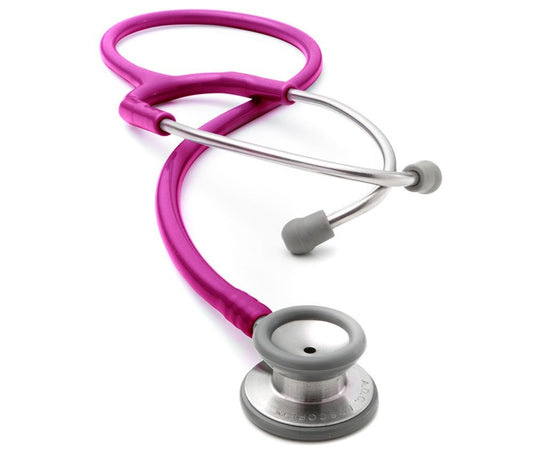 Adscope 604 Clinician Stethoscope Metallic Raspberry 1-Tube 22 Inch Tube Double Sided Chestpiece