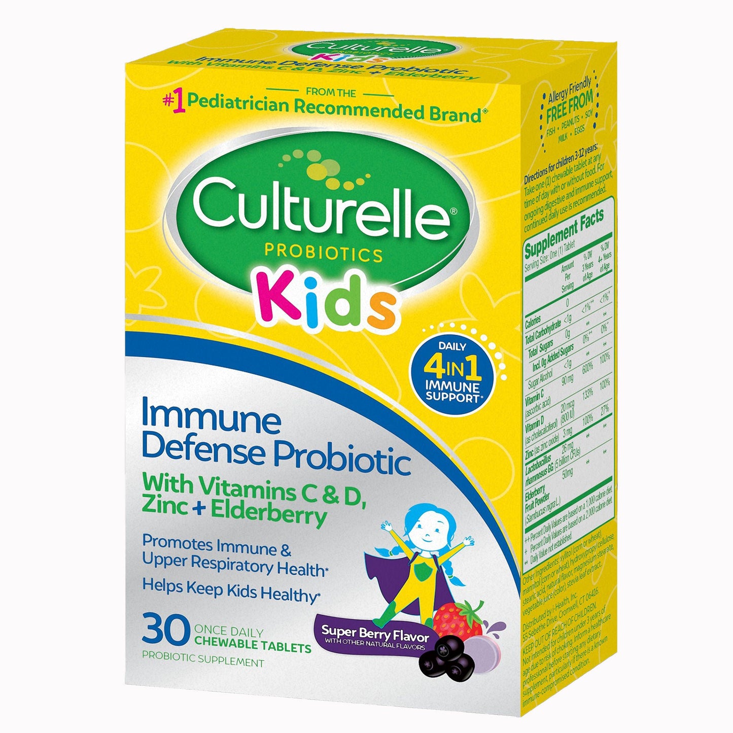 Culturelle® Kids Immune Defense Chewables, Berry Flavor