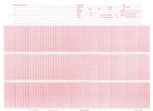 Burdick Recording Chart Paper Roll Red Grid