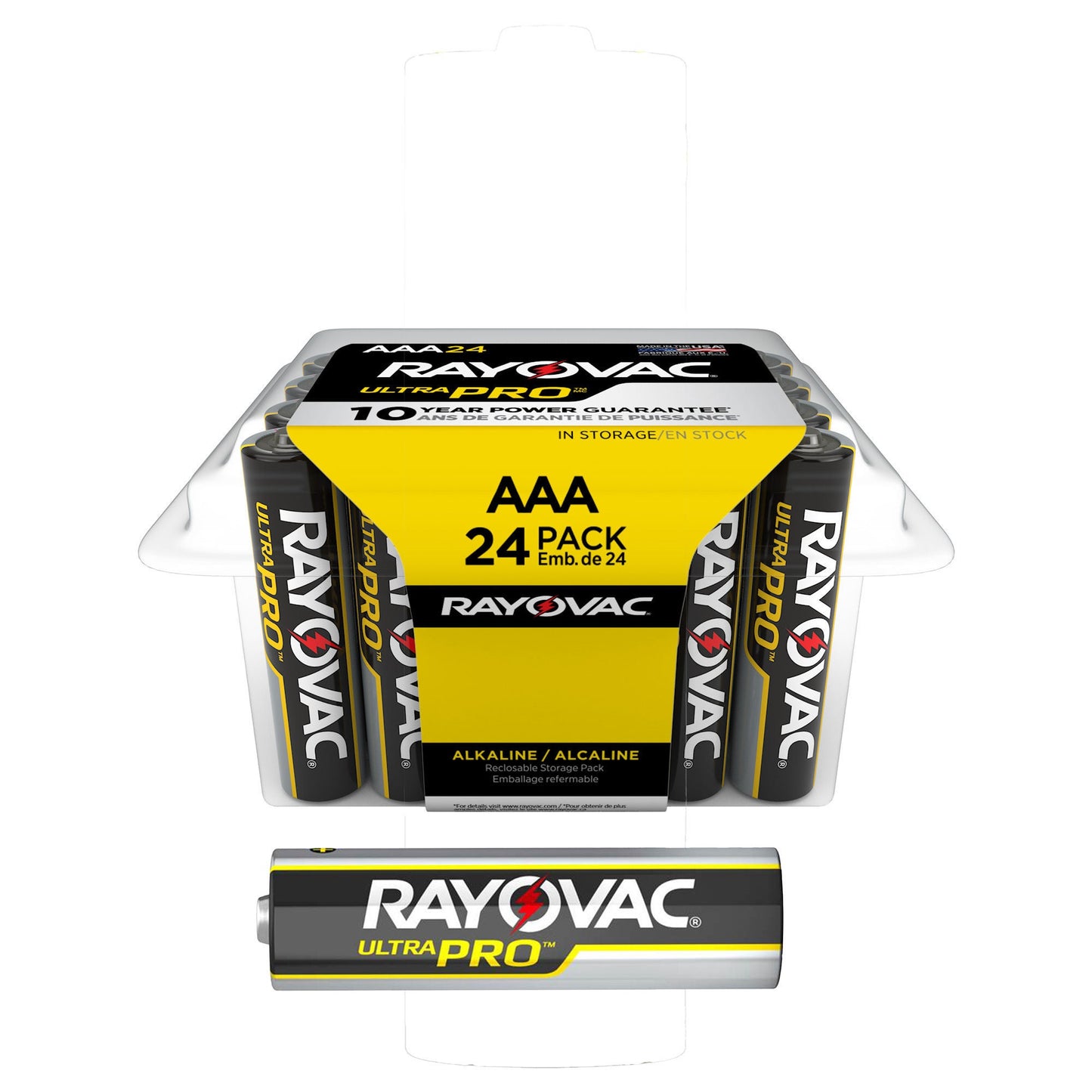 Rayovac Ultra Pro Alkaline Battery AAA Cell 1.5 Volt Disposable 24 Pack