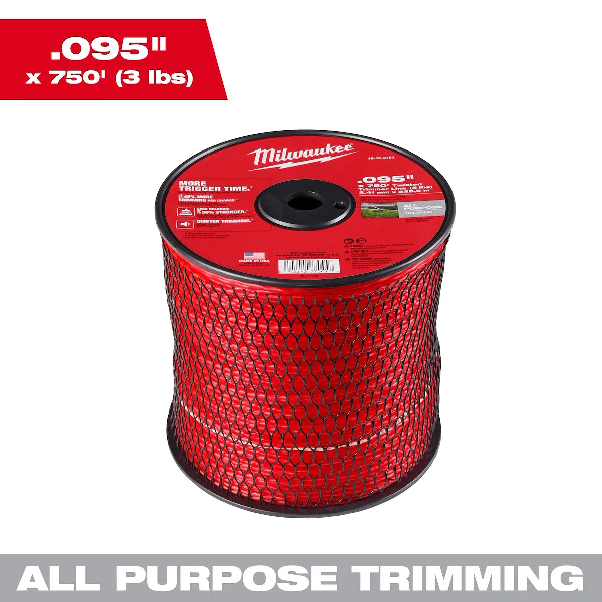 Milwaukee .095" x 750’ (3 lbs.) Twisted Trimmer Line 49-16-2783