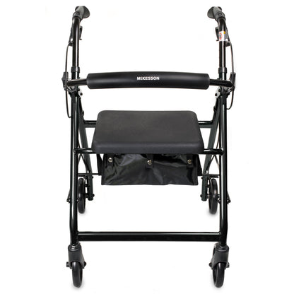 McKesson Folding Aluminum Four-Wheel Rollator, Black