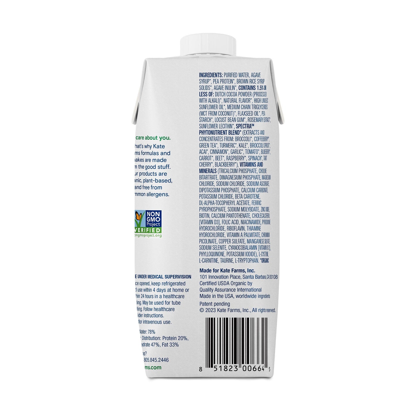 Kate Farms® Standard 1.0 Chocolate Sole-Source Nutrition Formula