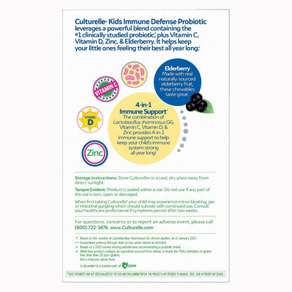 Culturelle® Kids Immune Defense Chewables, Berry Flavor