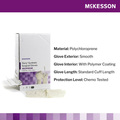 Sterile McKesson Perry® Synthetic Surgical Gloves Polychloroprene Surgical Gloves, Cream - view 3