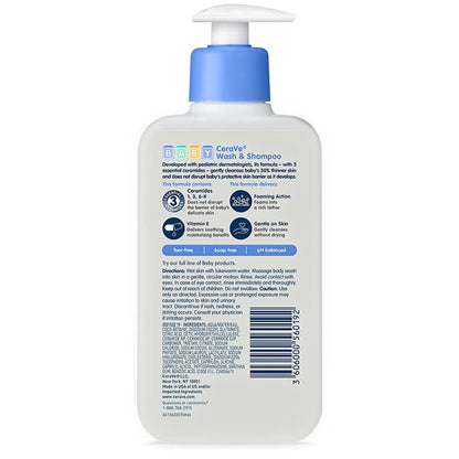 CeraVe® Baby Wash and Shampoo Unscented, Pump Bottle