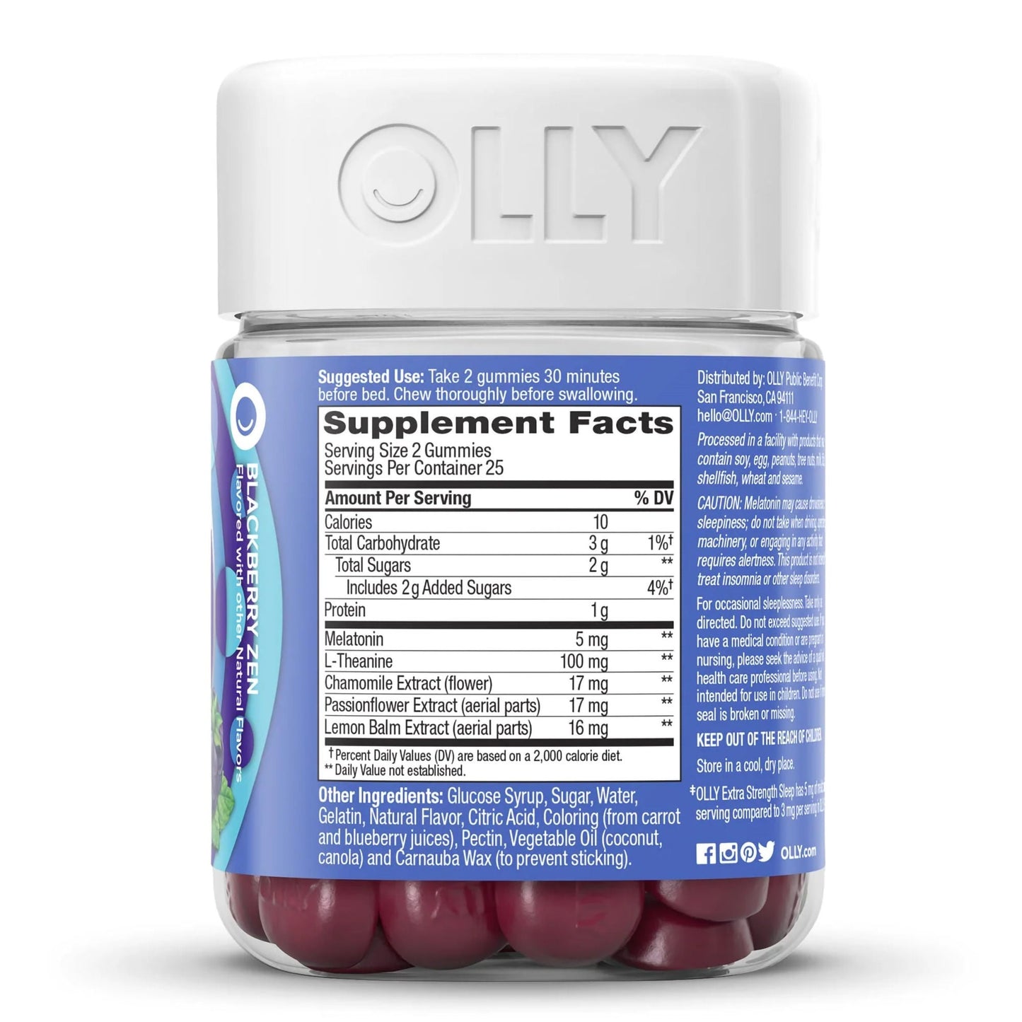 Olly® Sleep Gummies with Melatonin and L-Theanine Extra Strength Blackberry Zen