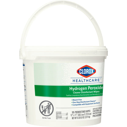 Clorox Healthcare® Hydrogen Peroxide Cleaner Disinfectant Wipes, Bucket, .