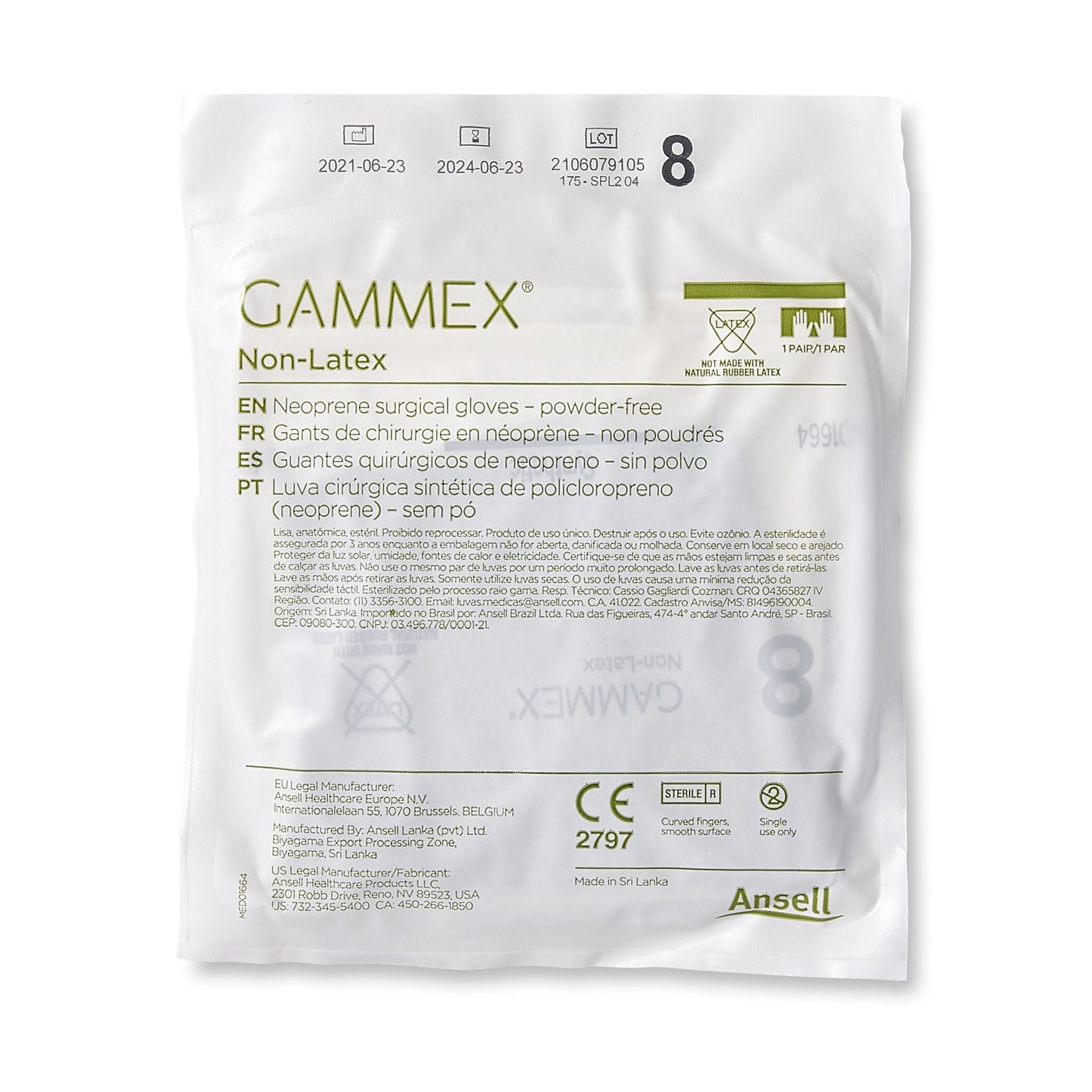 Sterile GAMMEX® Non-Latex Polyisoprene Surgical Gloves, Green - view 3