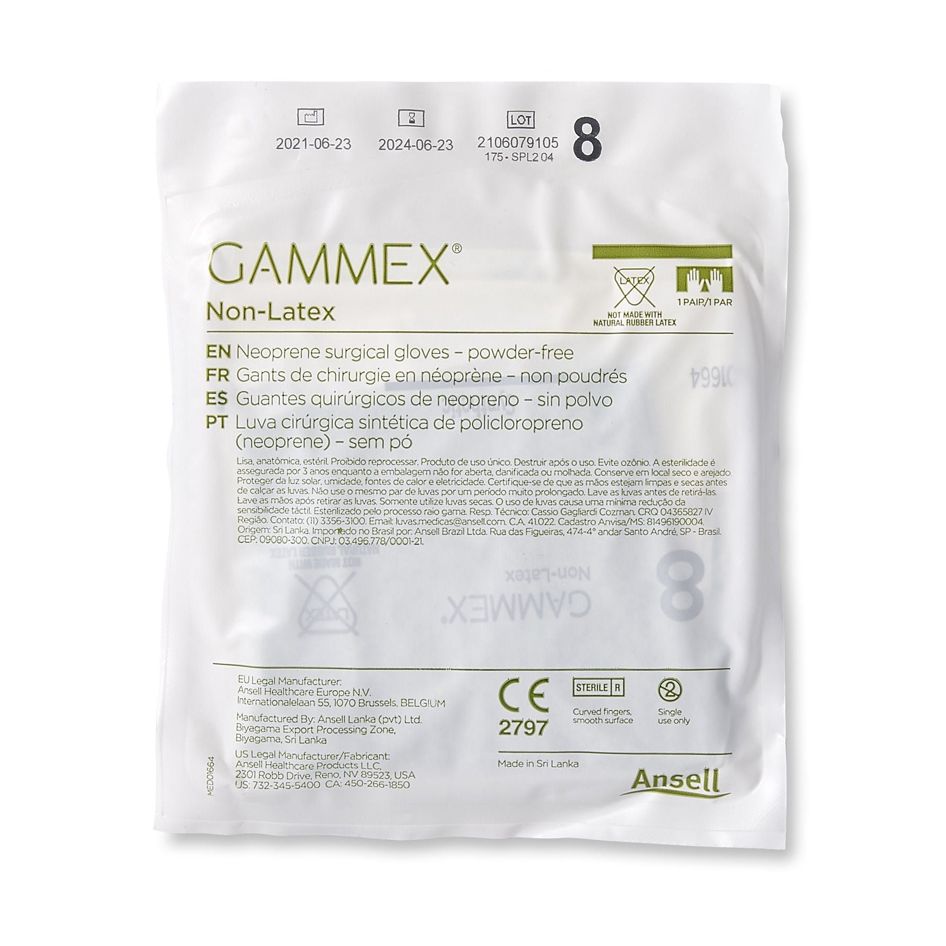 Sterile GAMMEX® Non-Latex Polyisoprene Surgical Gloves, Green - view 3