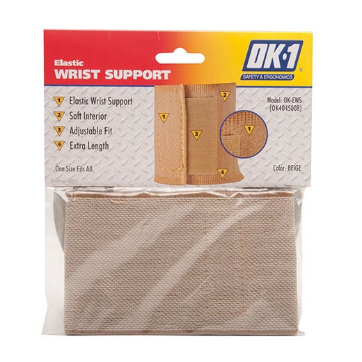 Wrist Support Wraparound / Wristlet Elastic Left or Right Hand Beige