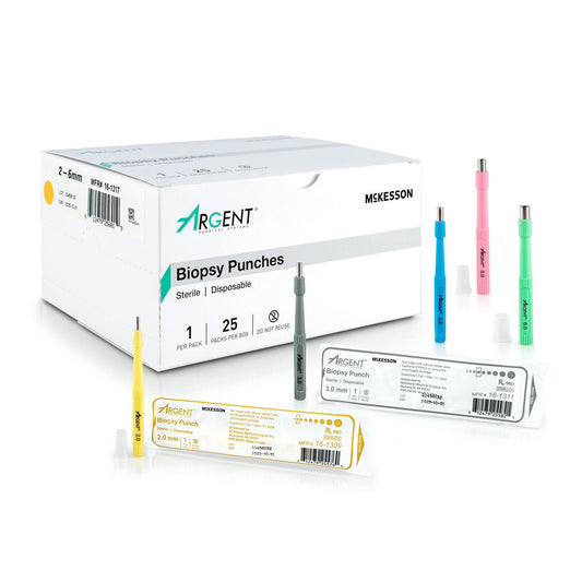 McKesson Argent™ Disposable Biopsy Punches, 2.0 - 6.0 mm – Box of 25