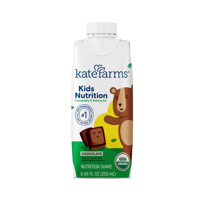 Kate Farms Kid's Nutrition Pediatric Oral Supplement Chocolate Flavor Carton Liquid Organic Pea Protein