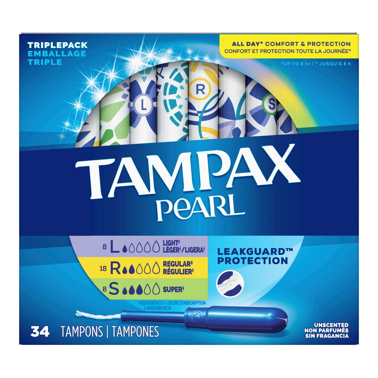 Tampax® Pearl Tampons Light/Regular/Super Absorbency Unscented