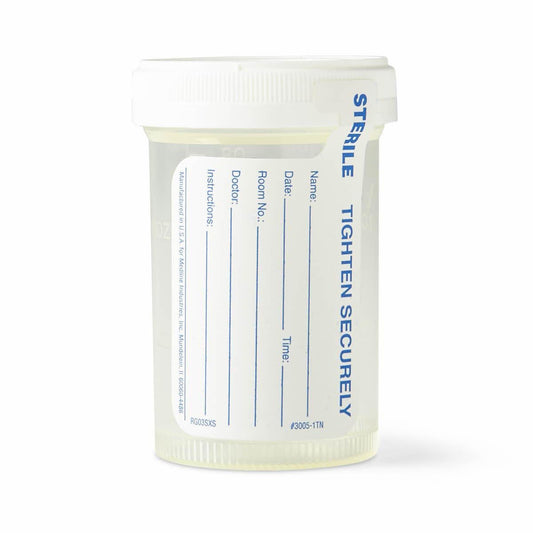 Click-N-Close Specimen Container for Pneumatic Tube Systems (3 oz.) Screw Cap Patient Information Sterile Fluid Path