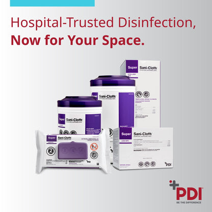 Super Sani-Cloth® Germicidal Disinfectant Wipes, Individual Packets