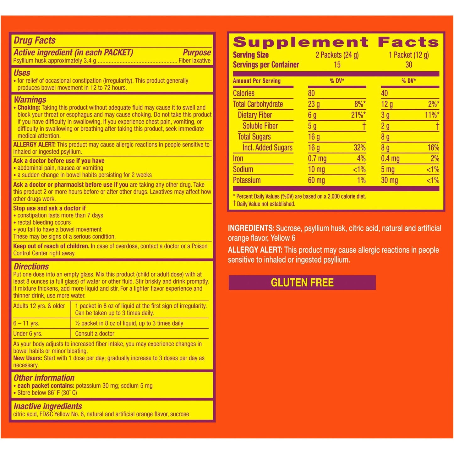 Metamucil® Psyllium Fiber Supplement On-the-Go! Orange