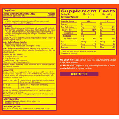 Metamucil® Psyllium Fiber Supplement On-the-Go! Orange