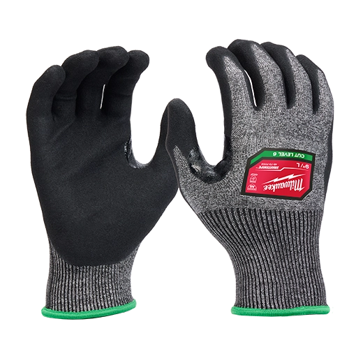 Milwaukee 12 Pair Cut Level 6 High-Dexterity Nitrile Dipped Gloves 48-73-7000B | ANSI Cut A6, 12-Piece