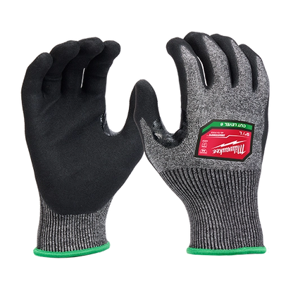 Milwaukee 12 Pair Cut Level 6 High-Dexterity Nitrile Dipped Gloves 48-73-7000B | ANSI Cut A6, 12-Piece