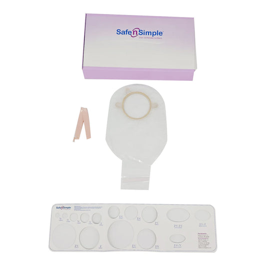Ostomy Pouch Safe n Simple™ Two-Piece System 12 Inch Length Without Barrier Drainable