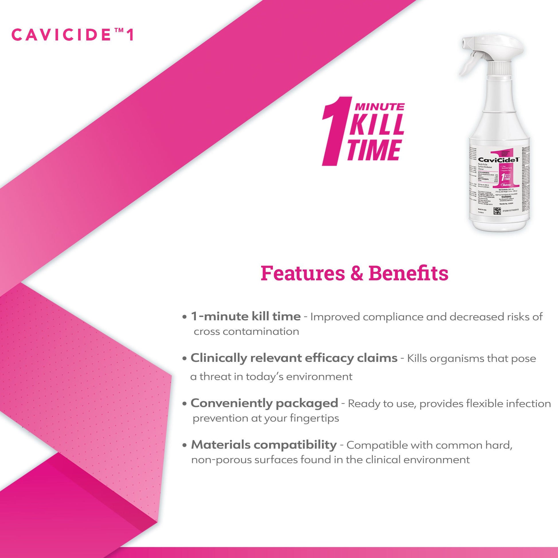 CaviCide1™ Surface Disinfectant Cleaner, Trigger Spray Bottle