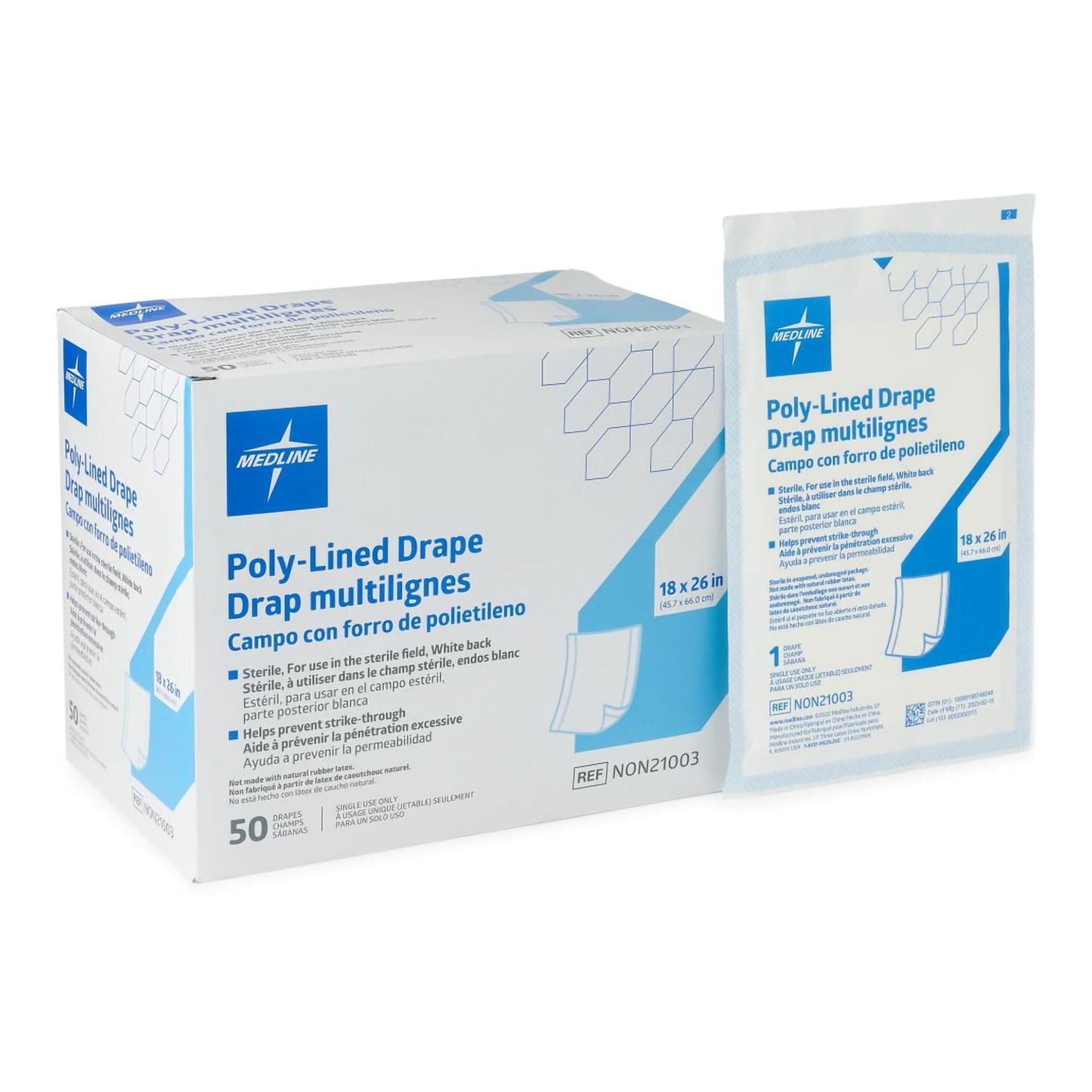 Medline General Purpose Drape Poly Lined Towel Drape 18 W X Inch