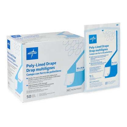 Medline General Purpose Drape Poly Lined Towel Drape 18 W X Inch