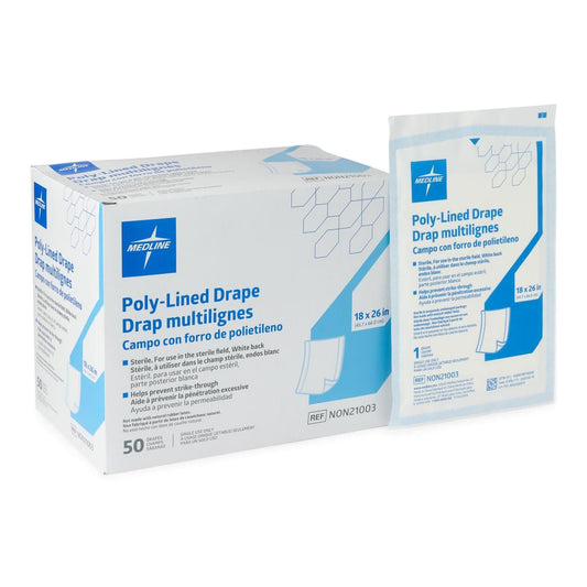 Medline General Purpose Drape Poly Lined Towel Drape 18 W X Inch