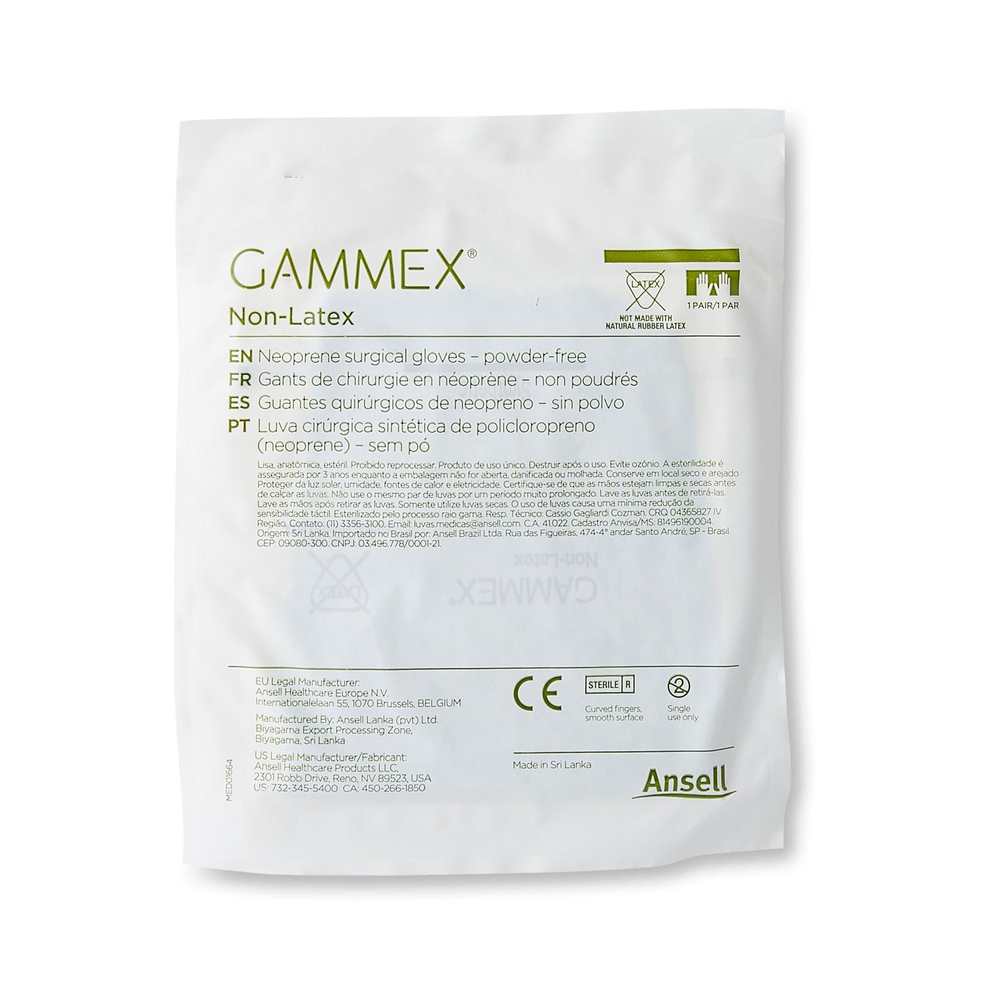 Sterile GAMMEX® Non-Latex Polyisoprene Surgical Gloves, Green - view 8