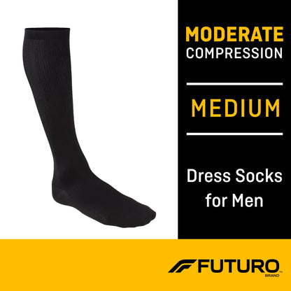 3M™ Futuro™ Lifestyle Compression Firm Dress Socks for Men, Black, Medium