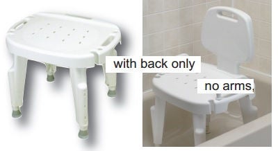 Fabrication Enterprises Shower Chair Without Arms Plastic Frame Removable Backrest 22 Inch Seat Width 300 lbs. Weight Capacity