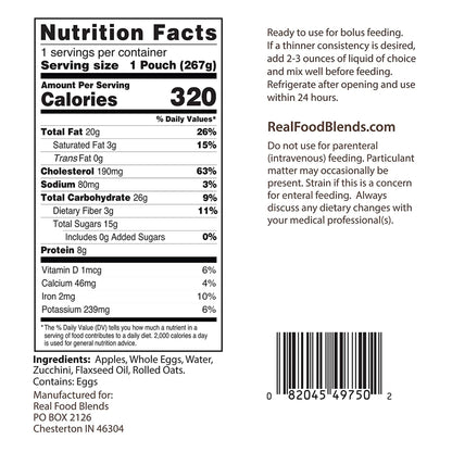 Real Food Blends™ Eggs, Apples & Oats Puree Food Blend for Tube Feeding