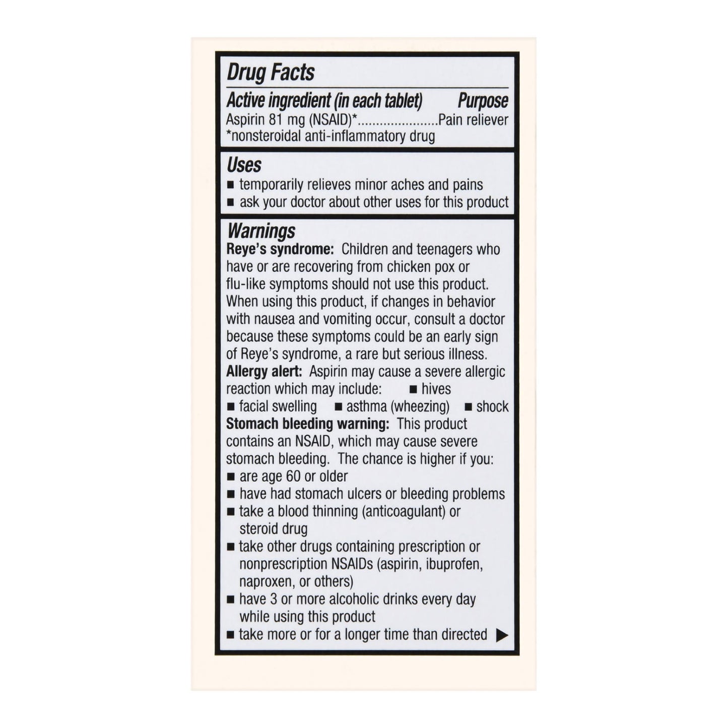 Foster & Thrive™ Low Dose Aspirin 81 mg Tablets