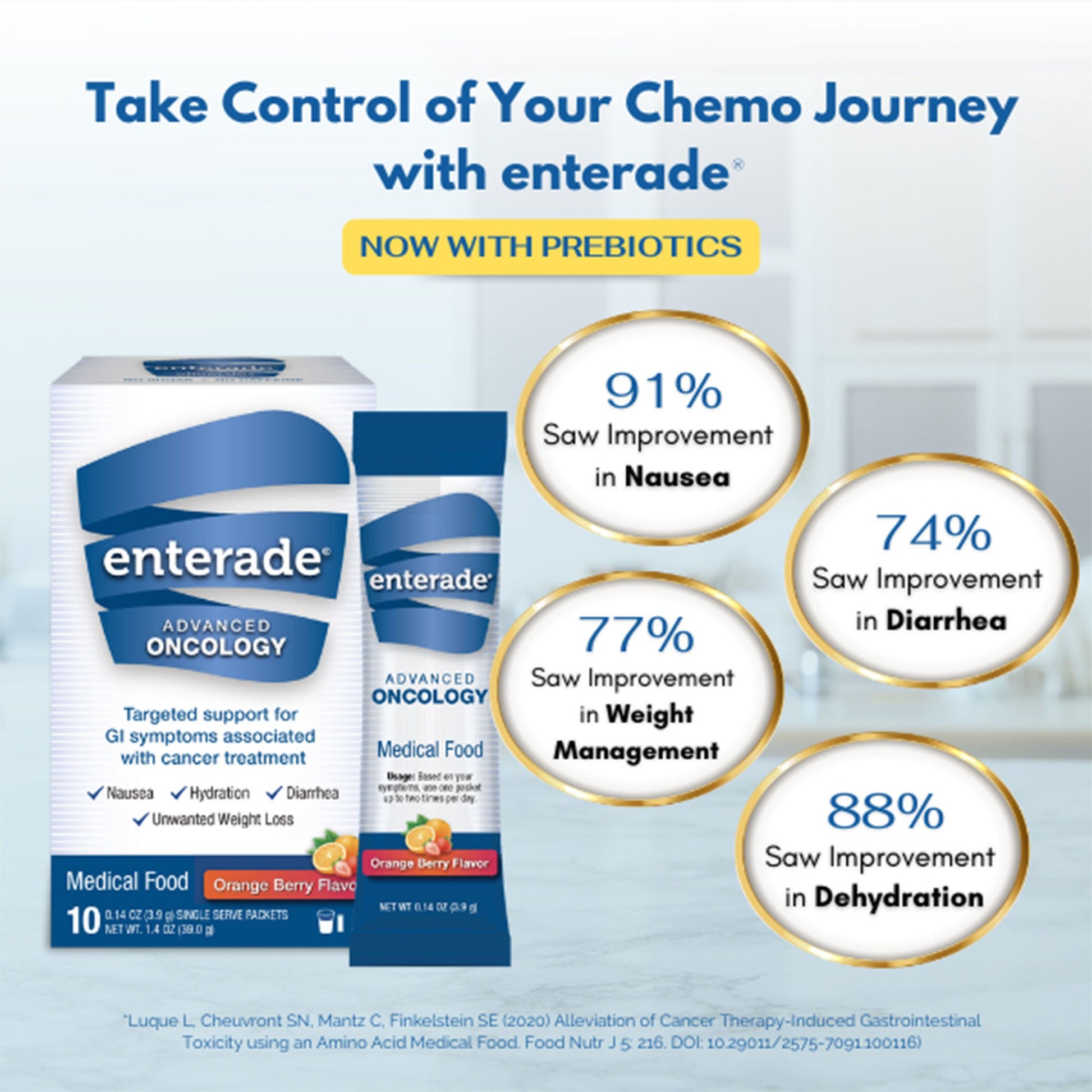 enterade® Advanced Oncology Formula, Orange-Berry, Single Serve Packets