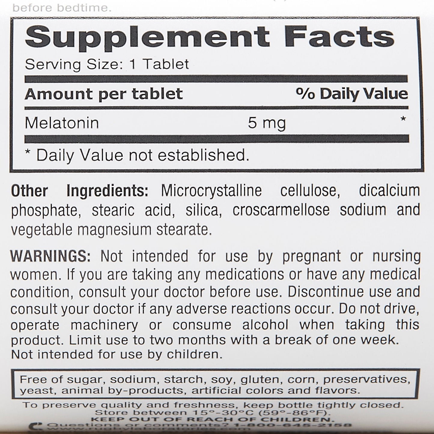 Rugby® Melatonin Dietary Supplement