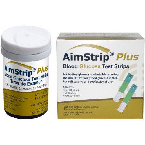 AimStrip Plus Blood Glucose Test Strips 50 Strips For AimStrip Plus Blood Glucose Meter