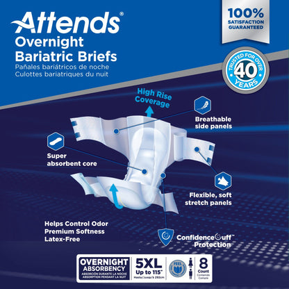 Attends® Overnight Bariatric Briefs