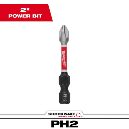 Milwaukee SHOCKWAVE Impact Duty 2" Phillips #2 Power Bit 48-32-4462 | PH2 Drive